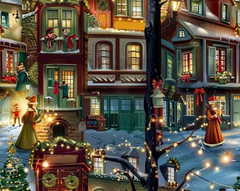 Victorian Christmas Winter Village Wrapping Paper