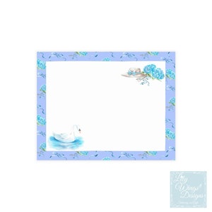Stationery Set: Straw Hat, Swan, and Hydrangeas