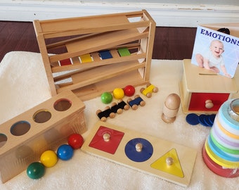 10 to 12 Months Montessori Playkit | Montessori Play Kit | Wooden Toy Playkit | Infant and Toddler Toys