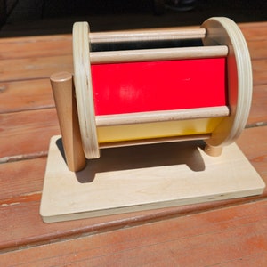 Montessori Rainbow Spinning Drum | Wooden Toy | Waldorf | Montessori toy | Baby & Toddler Toy