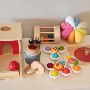 7 to 9 Months Montessori Playkit | Montessori Play Kit | Wooden Toy Playkit | Infant and Toddler Toys