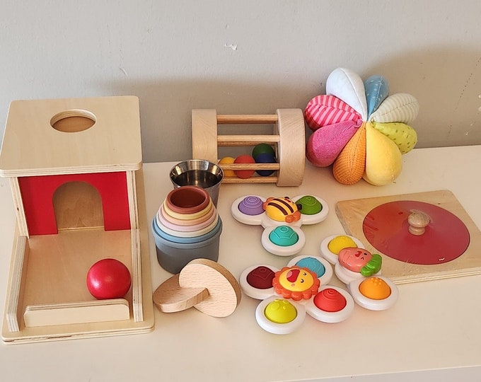 7 to 9 Months Montessori Playkit | Montessori Play Kit | Wooden Toy Playkit | Infant and Toddler Toys