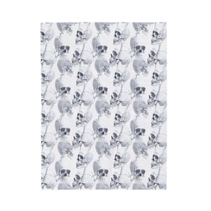 Skulls on white Velveteen Plush Blanket