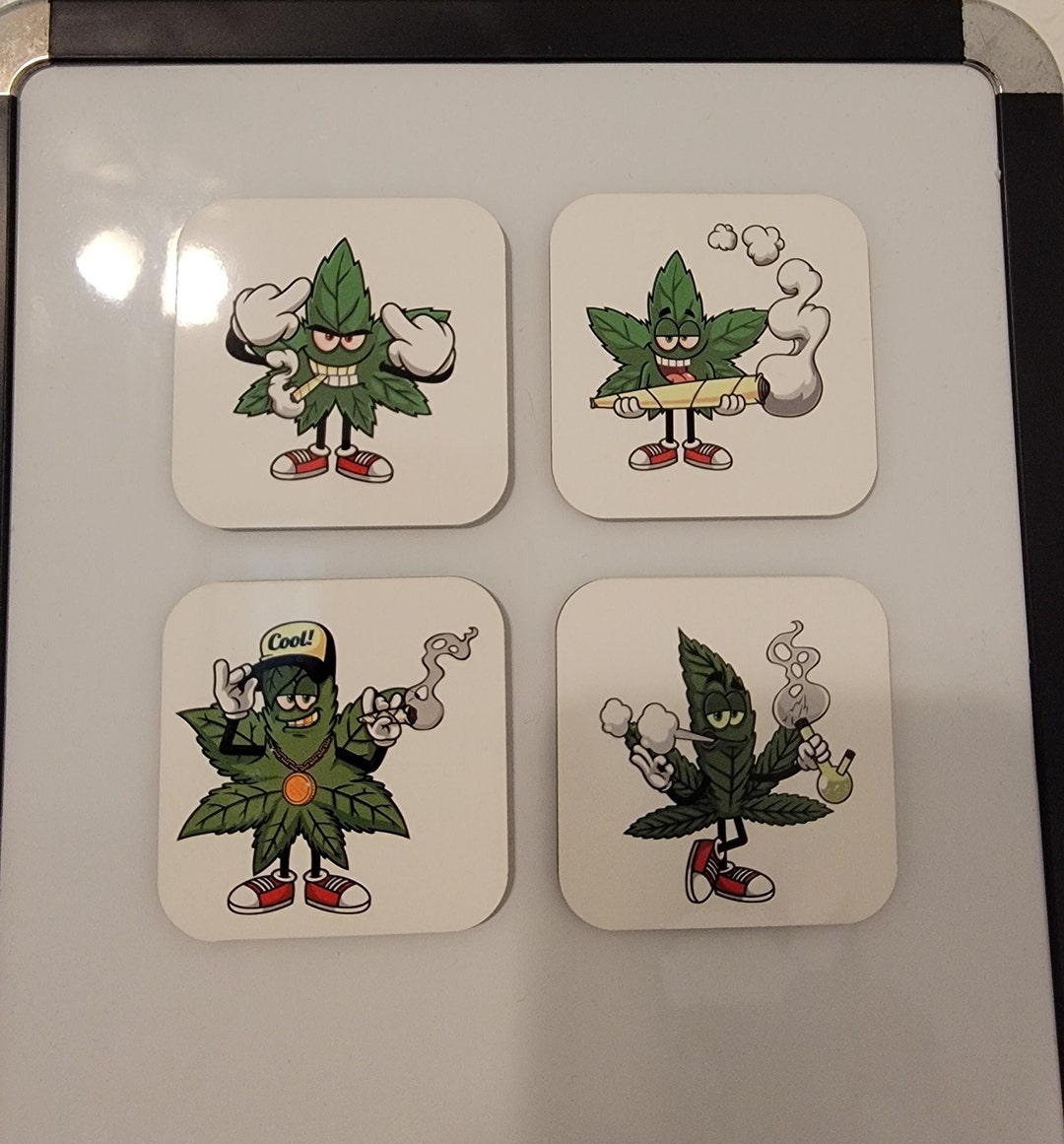 Magnet Funny Cannabis Character Leaves Magnets 420 Magnets Decorative ...