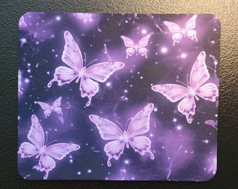 MOUSE PAD Purple Butterfly, Computer Mat (7.75