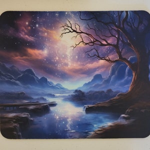 Starry Night Mouse Pad, Fantasy Sky, Cute Desk Accessories, Gaming Mouse Pad, Work Mousepad, Desk Accessory, Office Mousepad, Office Gifts