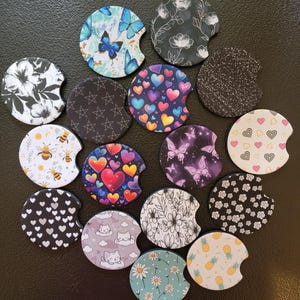Car Coasters Cute, Neoprene Car Coasters Set, Set of 2 Coasters, Car Coasters Sublimation, Cup Holder Coasters, Cute Car Accessories
