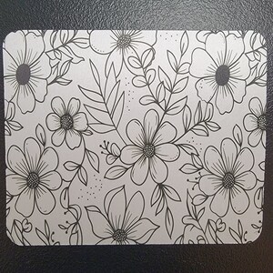Floral Mouse Pad: Sublimated Polyester Top, Rubber Base
