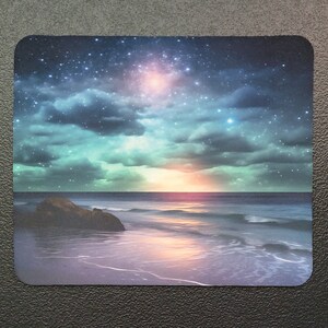 Beach Night Mouse Pad, Beach Sky, Cute Desk Accessories, Gaming Mouse Pad, Work Mousepad, Desk Accessory, Office Mousepad, Office Gifts