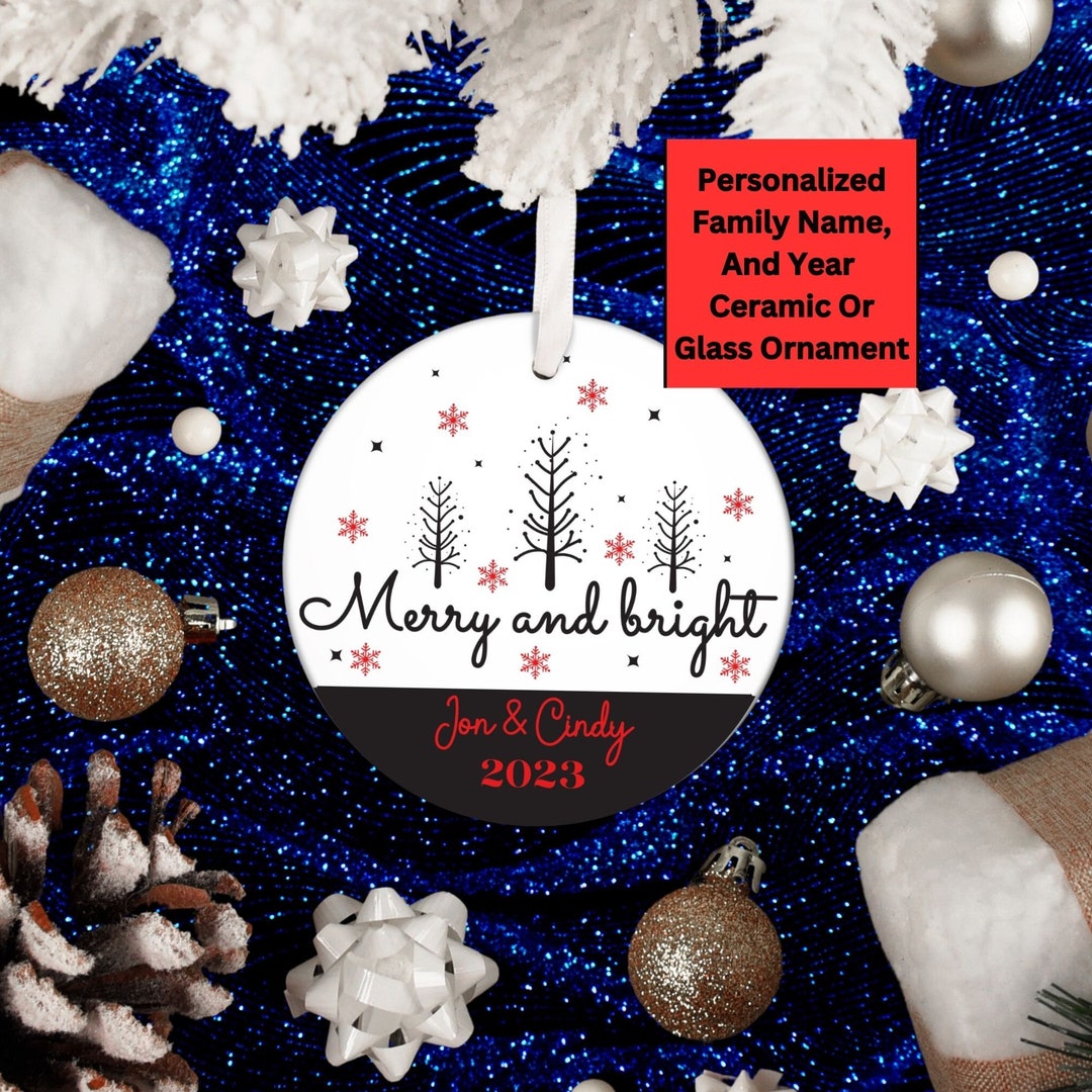 Personalized Family Name Christmas Tree Ornament Personalized Etsy