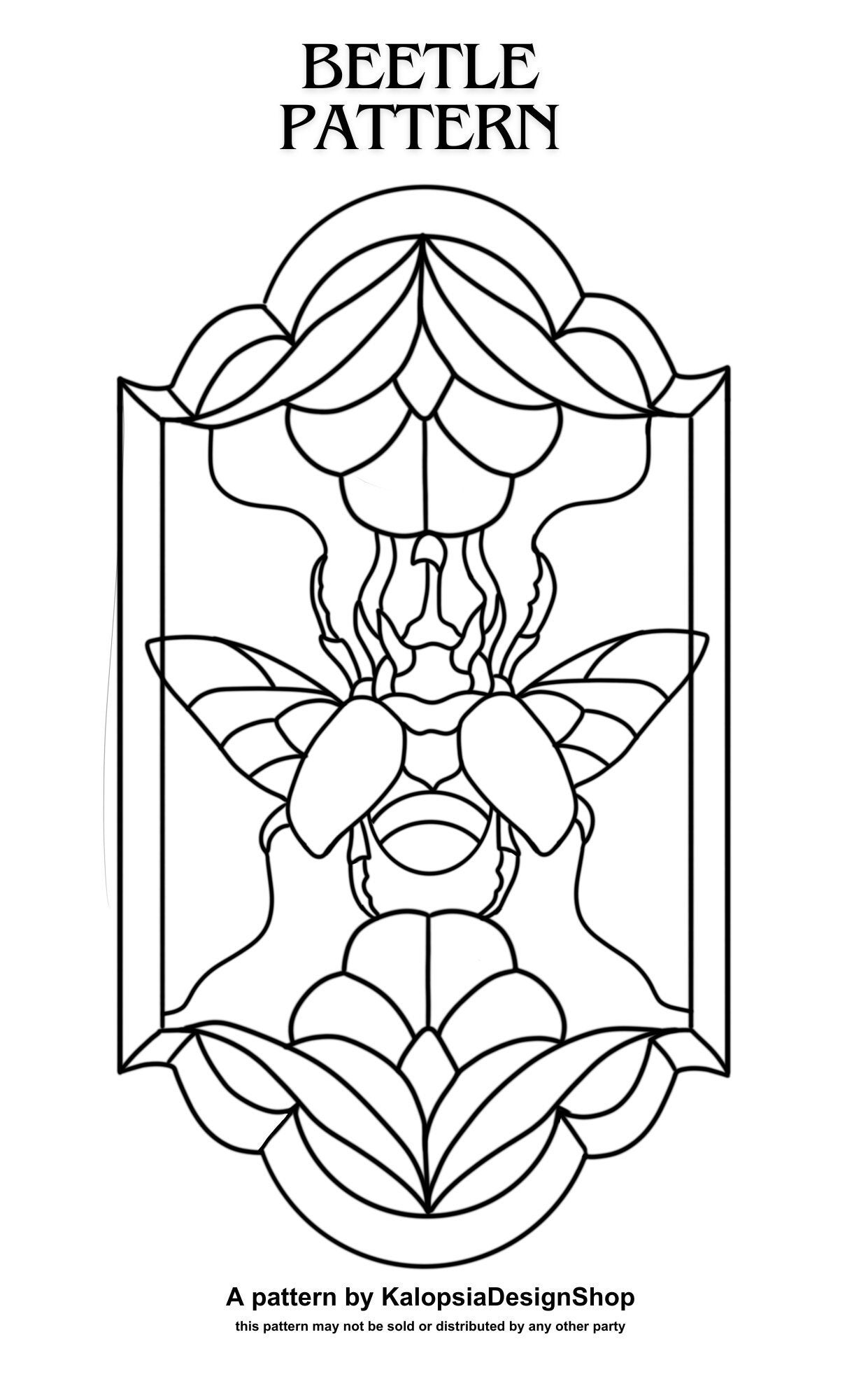 Beetle Stained Glass Pattern Download - Etsy beetle-stained-glass-pattern-download-etsy