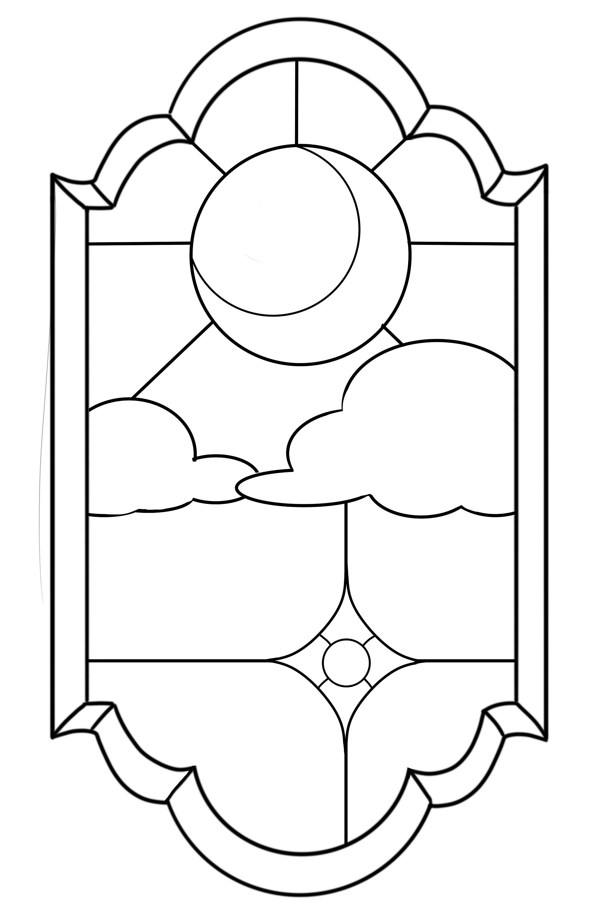 Celestial Sun and Moon Stained Glass Art Pattern - Etsy