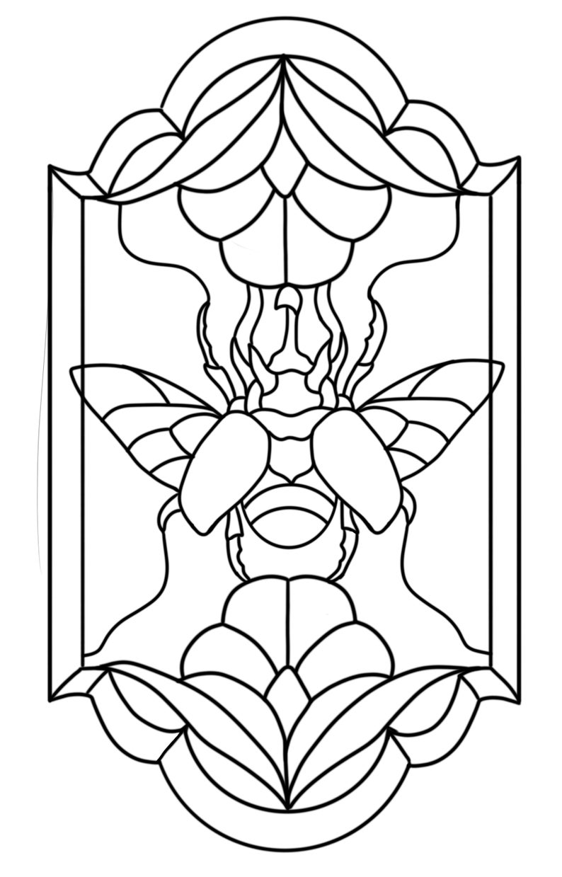 Beetle Stained Glass Pattern Download - Etsy