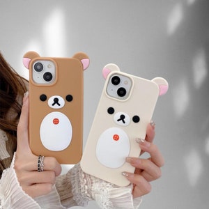 Japanese Cute 3D Bear phone case with creative cartoon protection cover