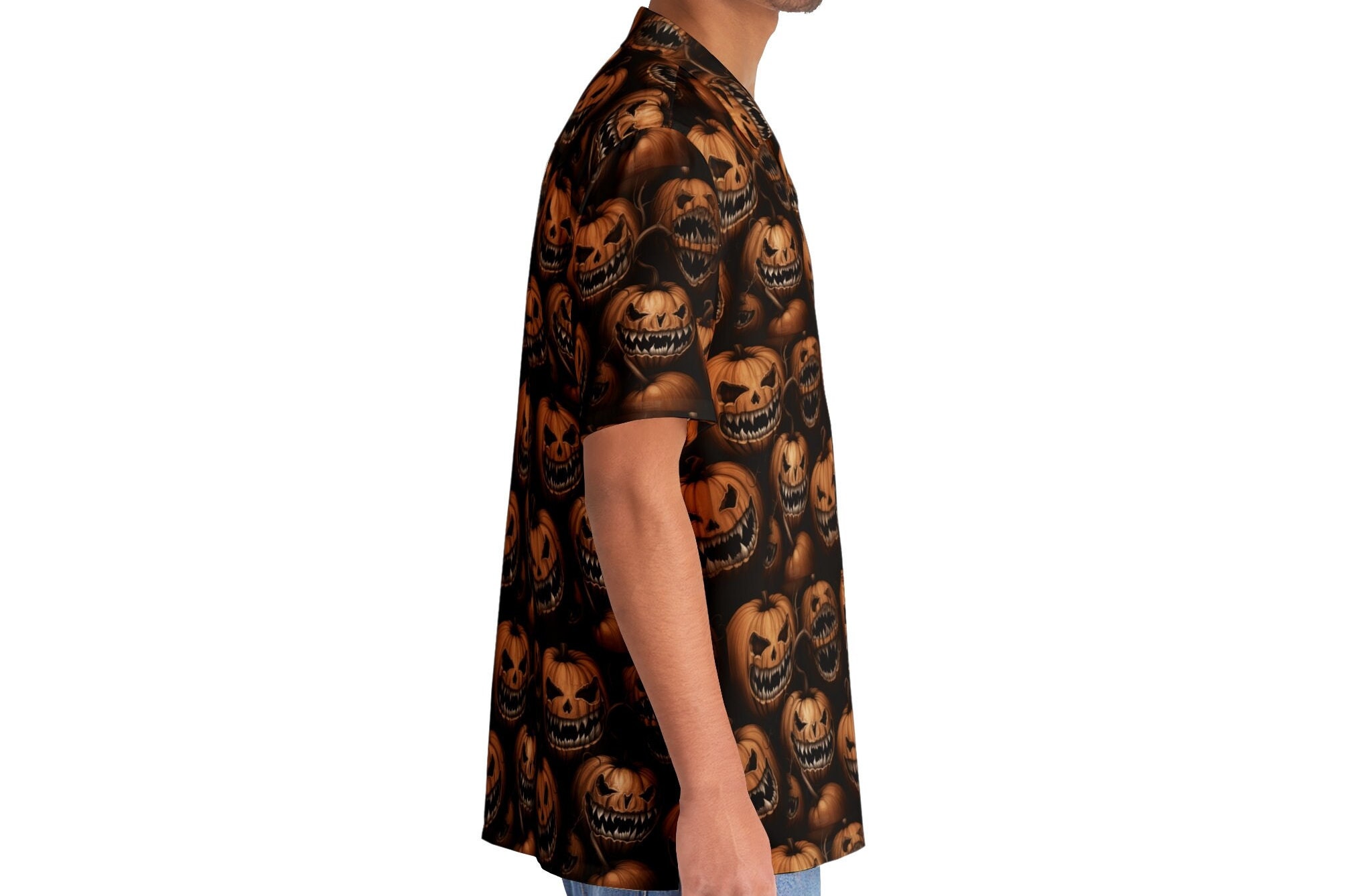 Unisex Halloween Hawaiian Shirt: Monochrome Scary