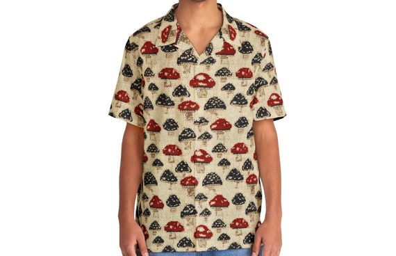 Unisex Hawaiian Shirt Knit Sweater Amanita Mushroom Pattern Festival Outfit Ugly Sweater Etsy Canada
