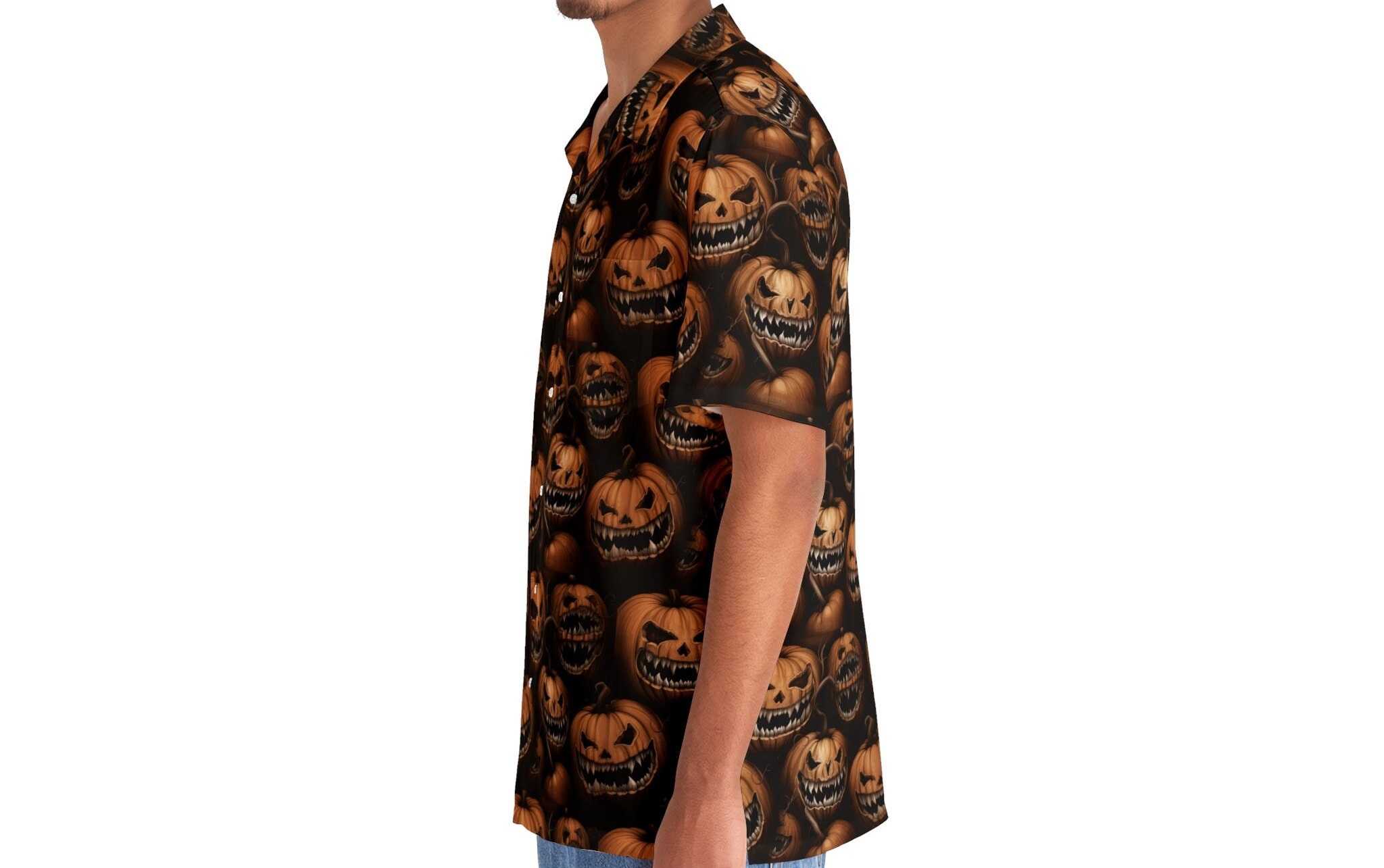 Unisex Halloween Hawaiian Shirt: Monochrome Scary