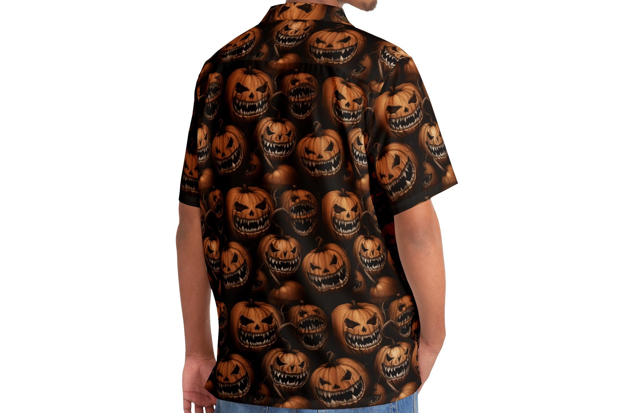 Unisex Halloween Hawaiian Shirt: Monochrome Scary