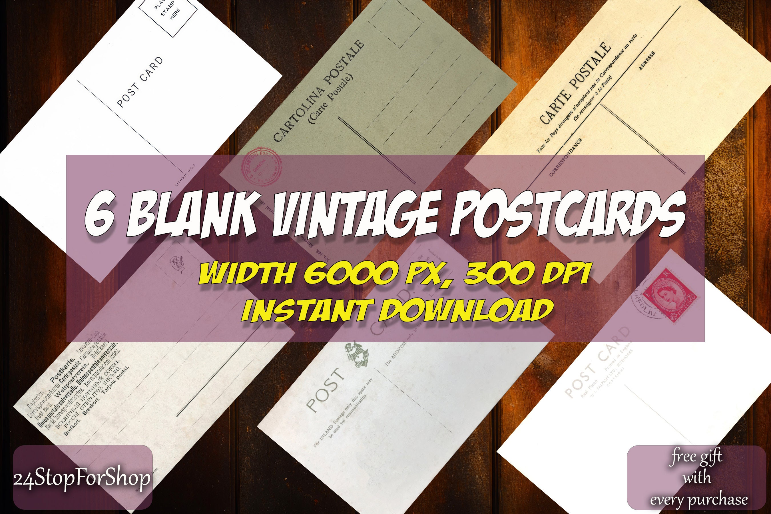 Blank Postcards - Laser Cut Template Files for Wood, Acrylic or Leather.  Glowforge ai, cdr, dxf, eps, pdf and svg.