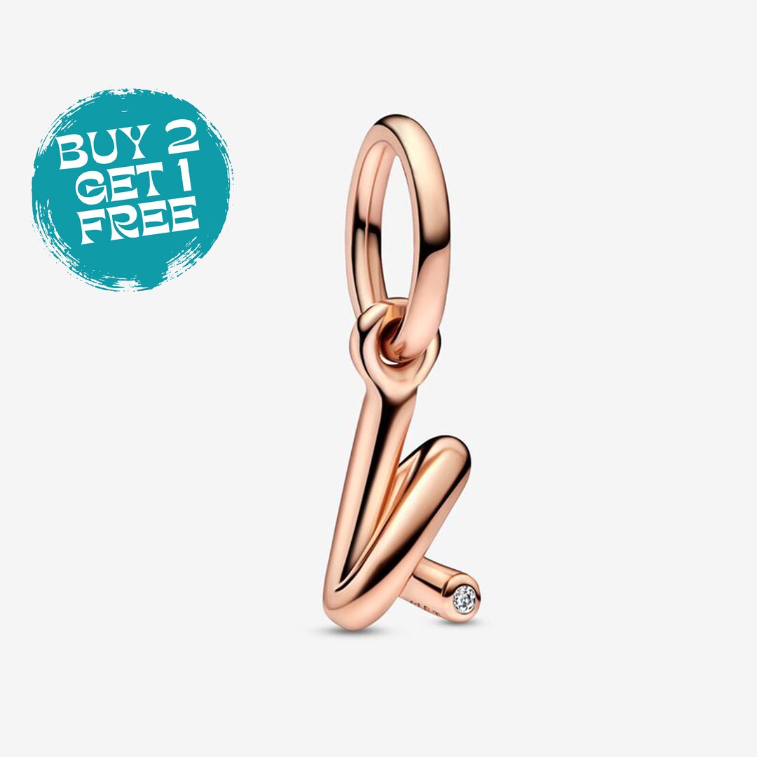 Letter K Script Alphabet Dangle Charm 925 Sterling Silver - Etsy Canada