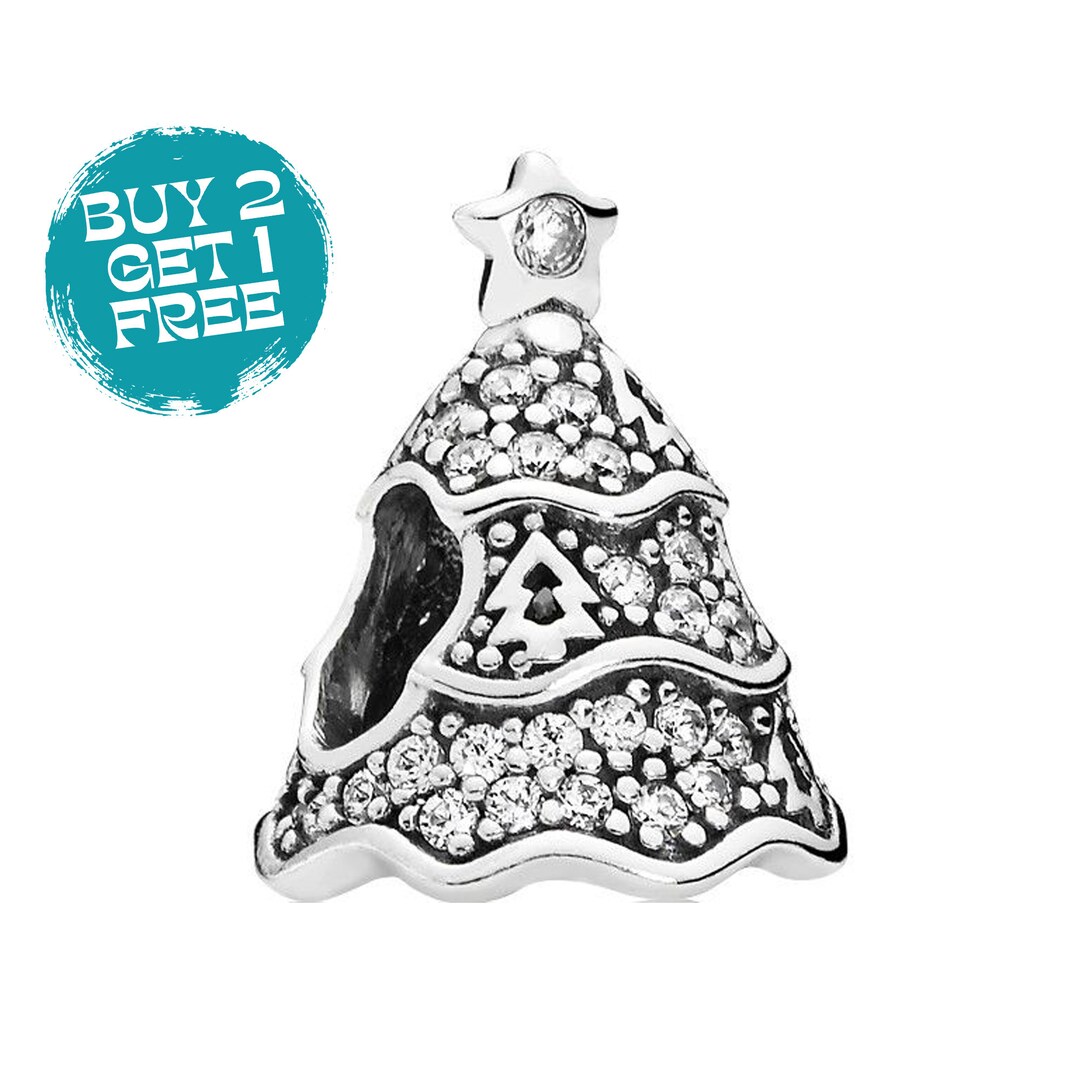 Twinkling Christmas Tree Charm 925 Sterling Silver Charm Etsy