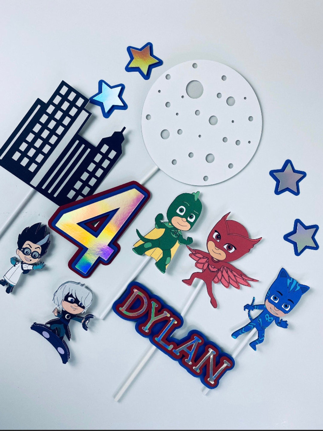 Pj Mask Cake Topper Birthday Etsy