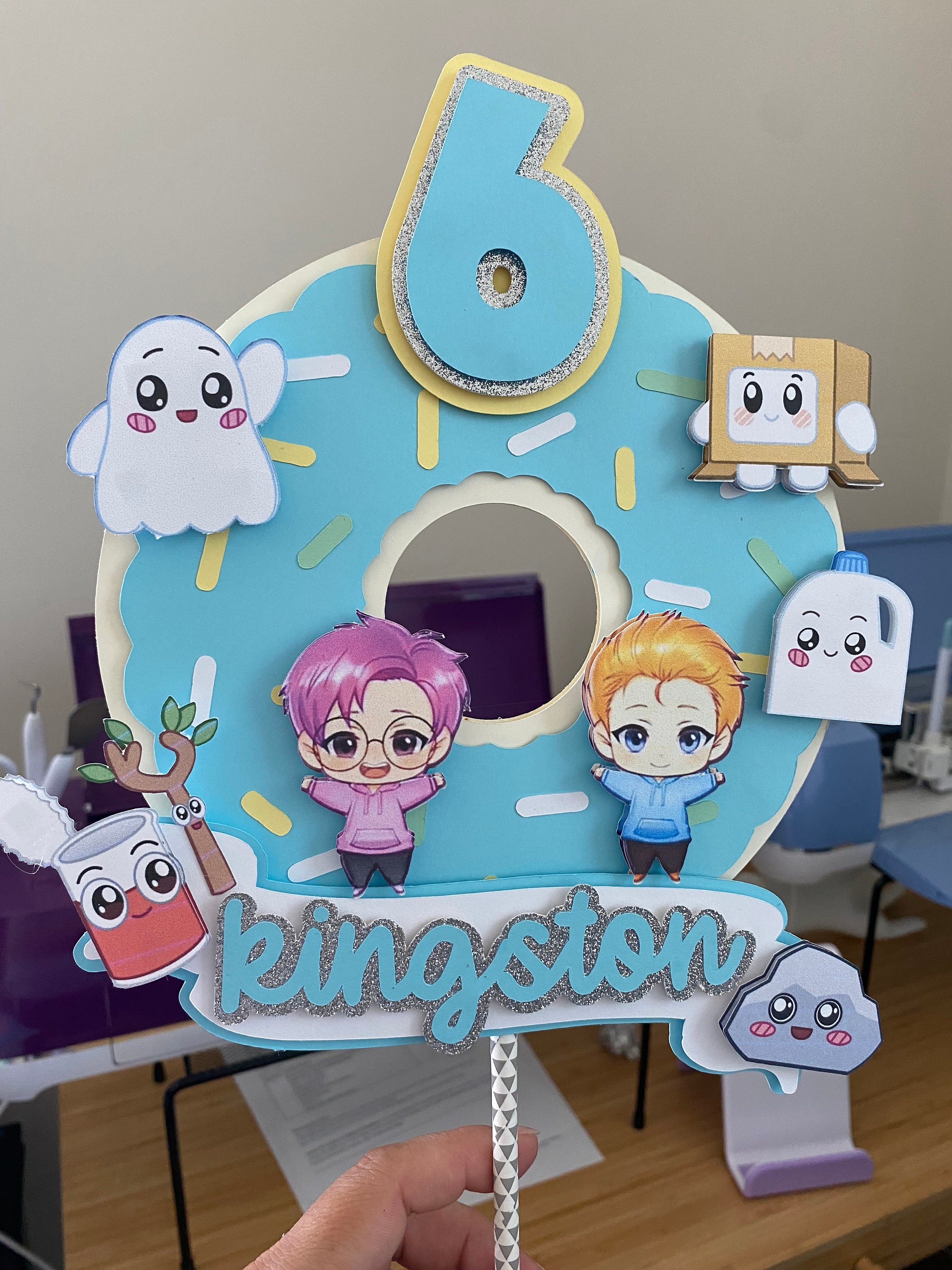 lankybox-cake-topper-birthday-topper-decor-birthday-lankybox-etsy