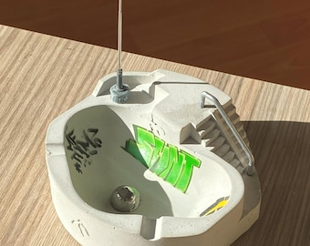 Grafitti Skatepark Ashtray With Street Lamp Concrete