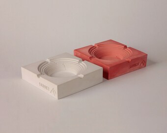 Void Square Concrete Brutalist Ashtray