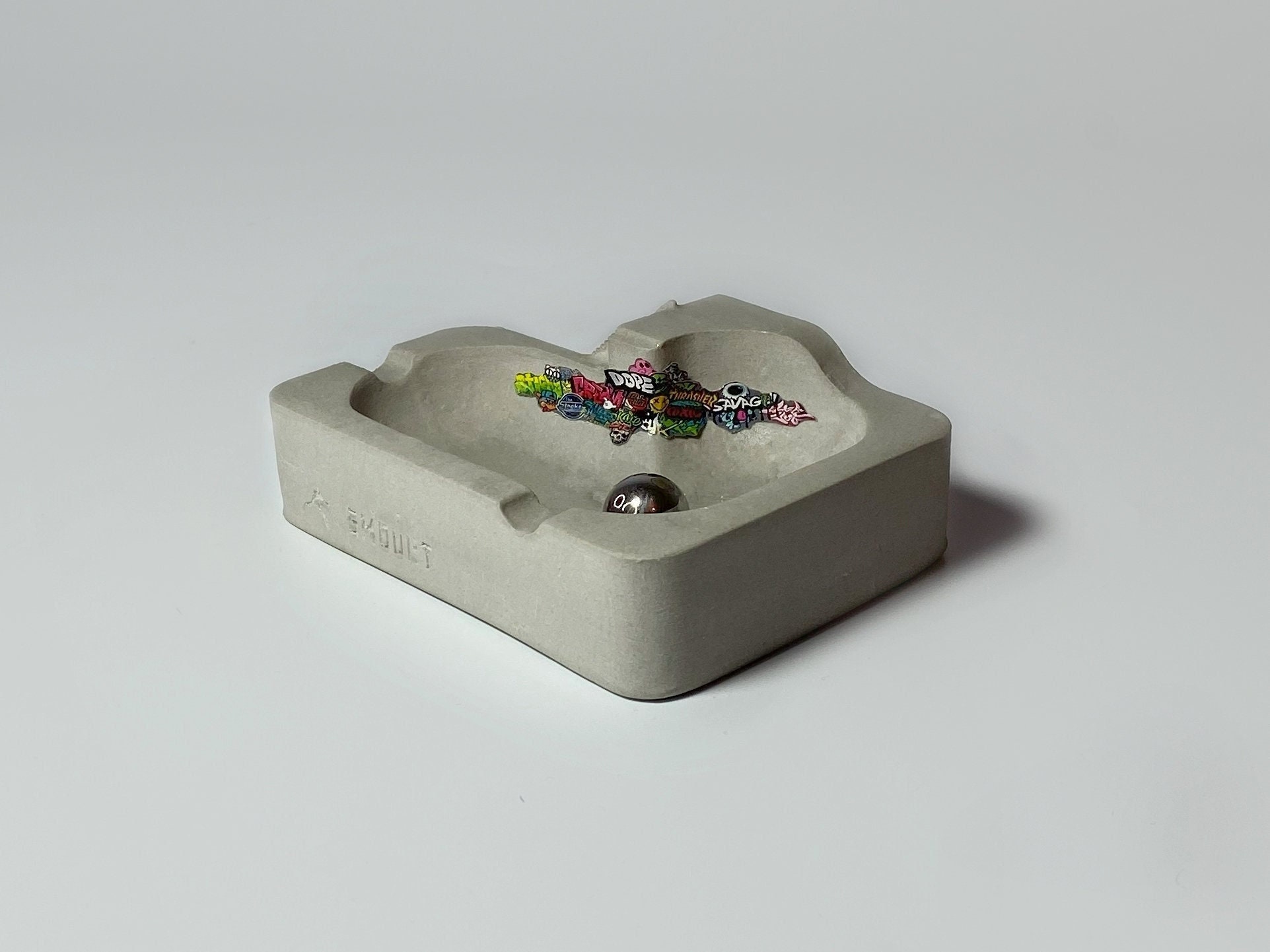 The Square Skatepark Ashtray, Unique Cement Skate Ash Tray The Square Skatepark Ashtray, Unique Cement Skate Ash Tray