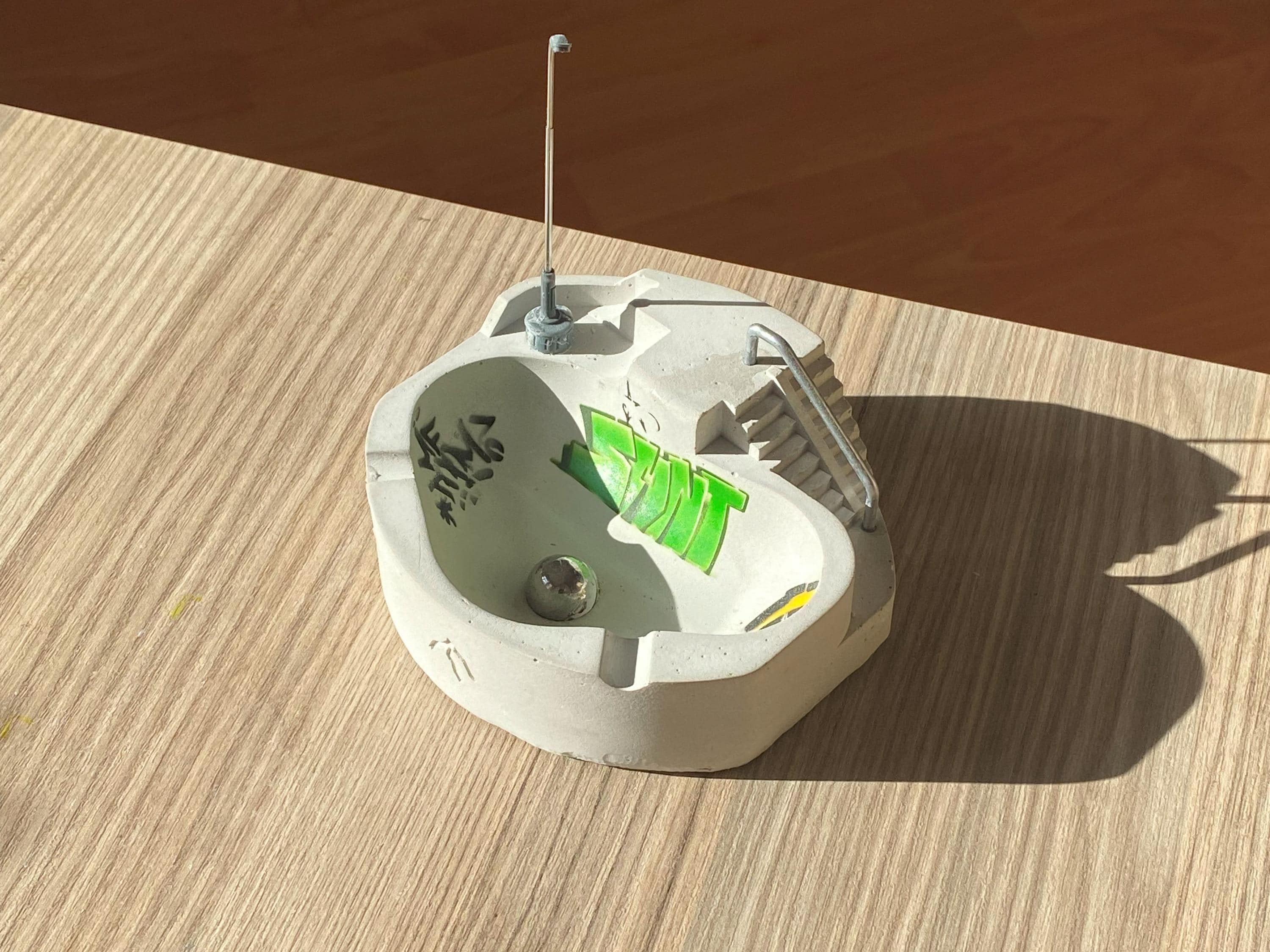 Grafitti Skatepark Ashtray With Street Lamp Concrete
