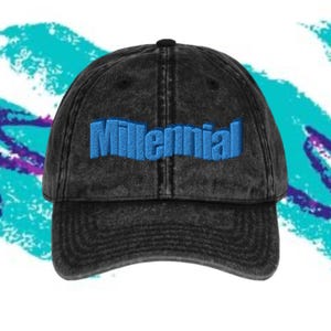 Millennial Vintage Cotton Twill Cap // 90s Baby // Millennial Streetwear // Swag Hat //