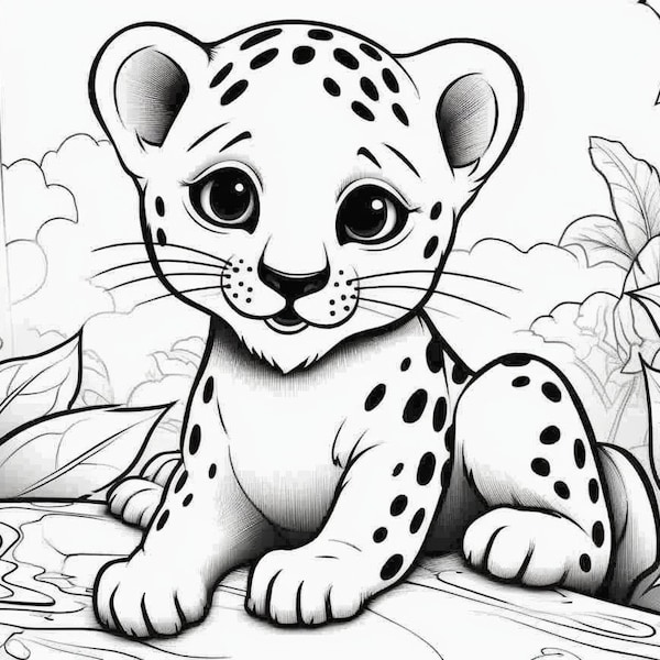 26 baby animal kids coloring pages digital pdf download