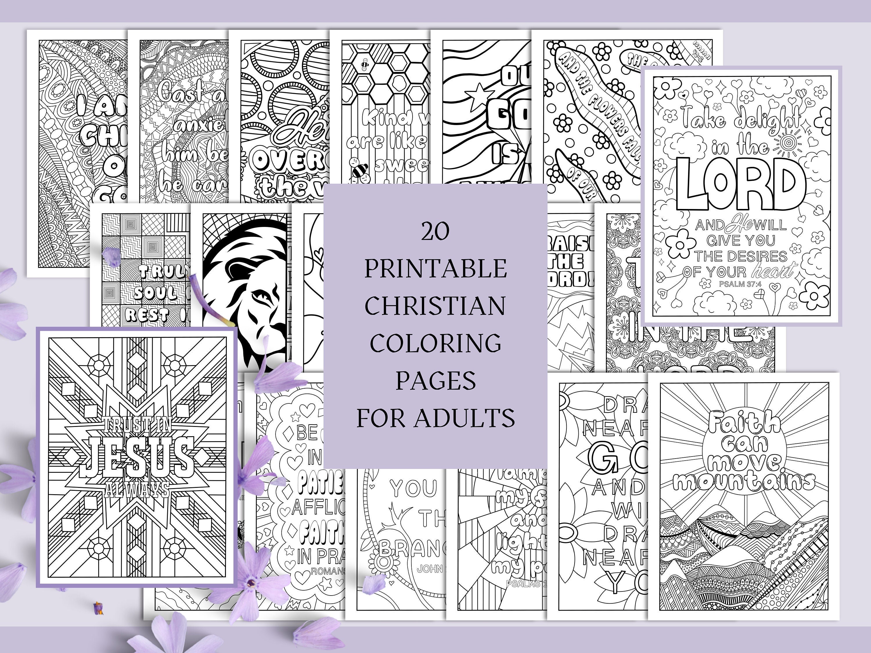 20 Bible Verse Coloring Pages for Adults | PRINTABLE DIGITAL FILE - Etsy
