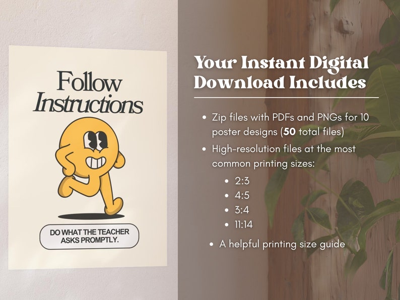 Various file sizes and formats included in the digital download package: PDF, PNG. 50 total high-resolution files that are instantly downloadable.