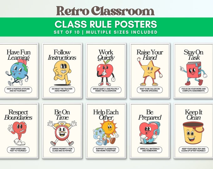 Punctuation English Classroom Posters Set of 12, Boho Classroom Decor ...