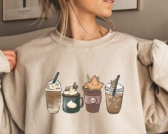 Zelda Korok Coffee Shirt for Coffee Lover Sweatshirt The Legend Of Zelda Hyrule T Shirt for Gamer Gift Tears Of The Kingdom Hylia Shirt BOTW