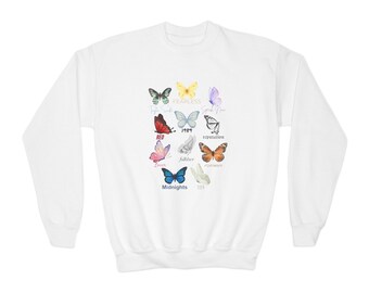 TTPD-Update-Taylor Swift-Eras Tour- Butterfly-Youth Crewneck Sweatshirt