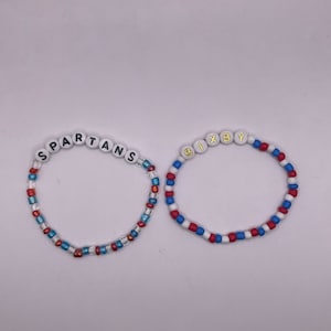 Sports Team, Cheer, Football, Baseball, Wrestling, Track, School Spirit, Woman’s Bracelet, Gift, Custom Bracelet,Heishi Bracelet, Beaded,Men