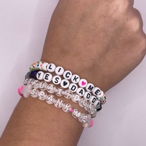 Smut Bracelet, Smut, Customize,  Booktok gift, Bookish Finds, Women&#39;s Gift, Heishi Beads, Beaded, Funny, Dark Romance