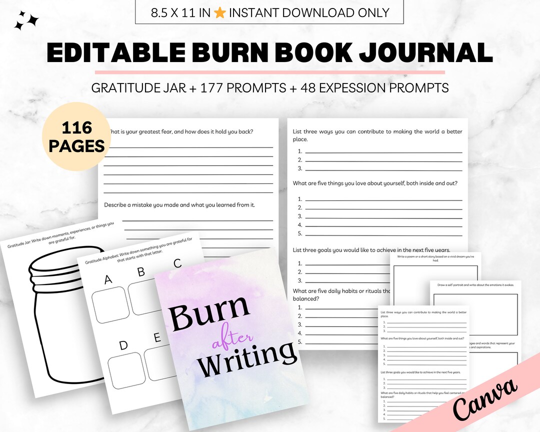 PLR Burn Book Canva Template, Low Content Books, Amazon KDP Interior PLR Burn Book Canva Template, Low Content Books, Amazon KDP Interior
