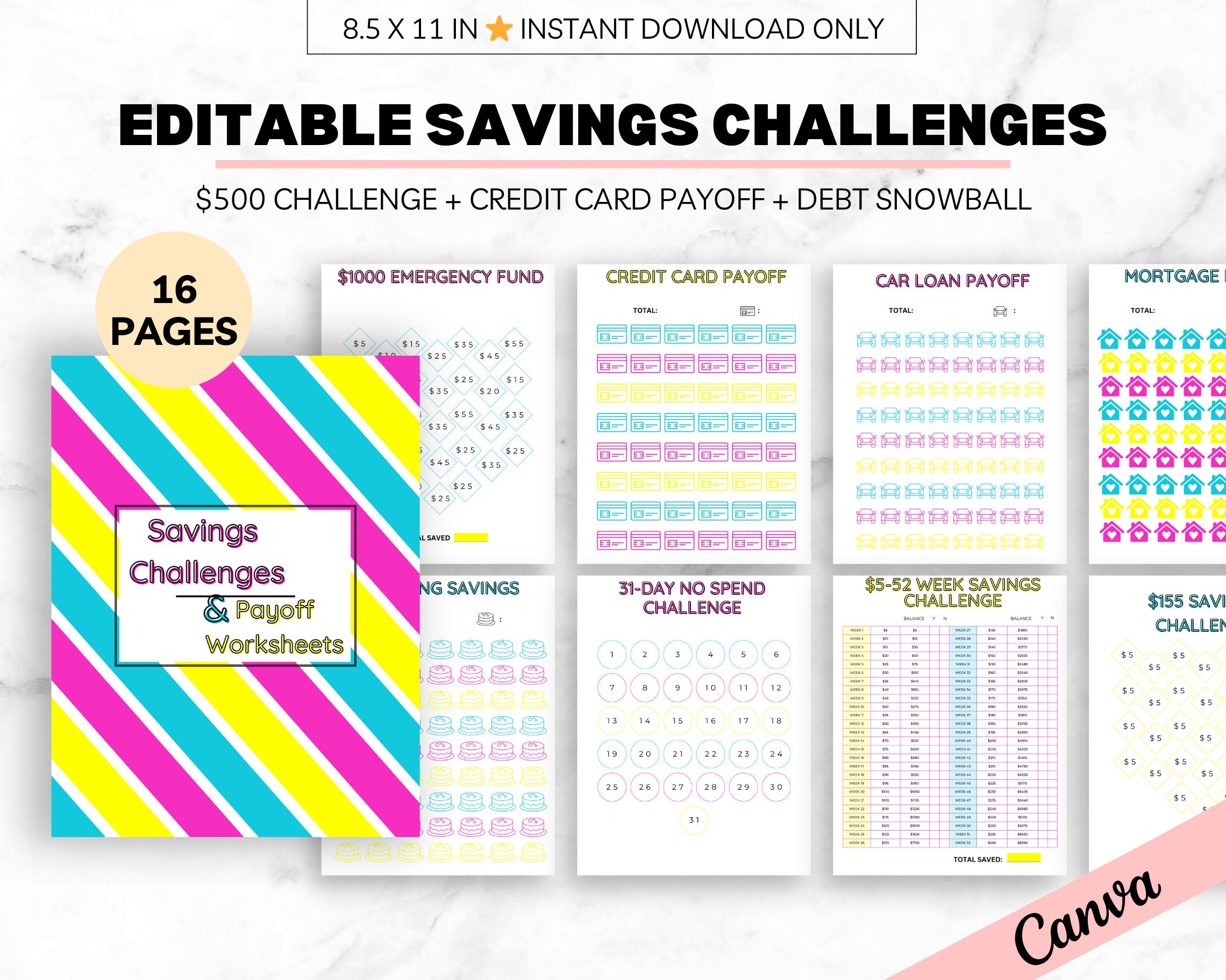 100 Envelope Stickers for Savings Challenge (Total Savings