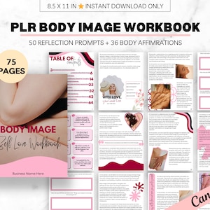 PLR Self Love Workbook for Women eBook, Resell Rights, Body Positivity Workbook,Confidence Building,Development,I am Enough, Done for You