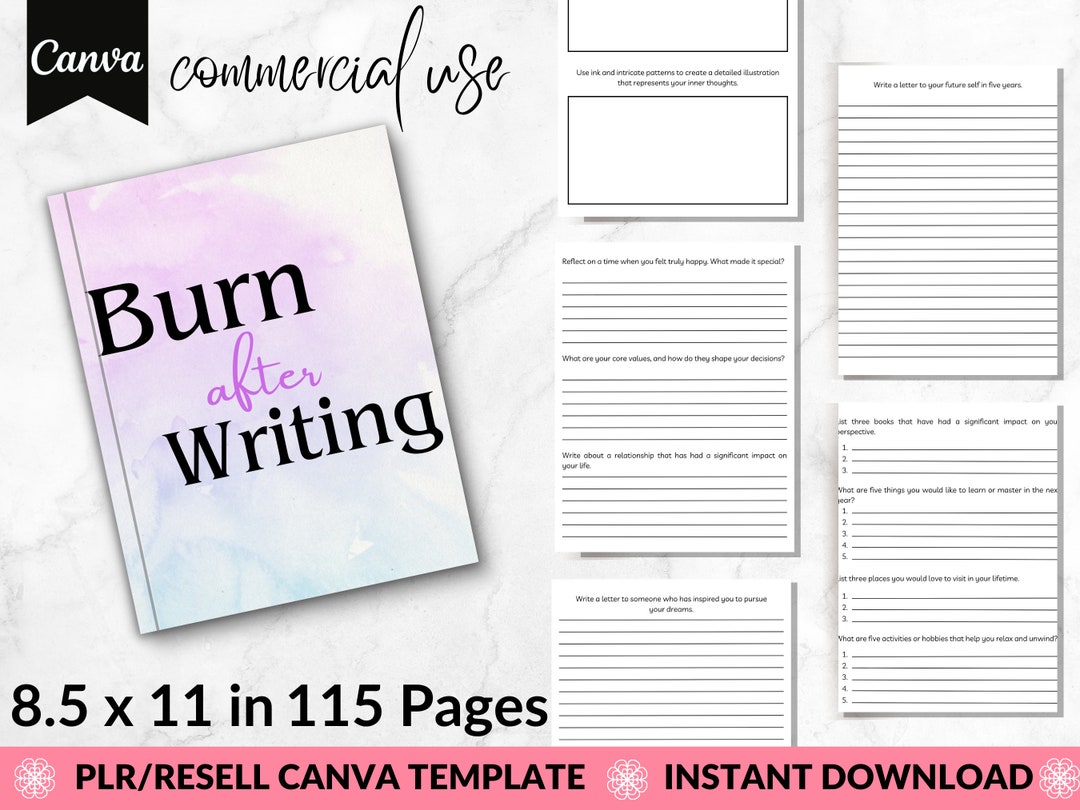 PLR Burn Book Canva Template Low Content Books Amazon KDP Etsy PLR Burn Book Canva Template Low Content Books Amazon KDP Etsy