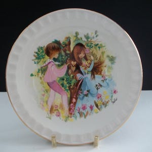Vintage Collector Plate - Trinket Dish - Courting Couple - Royal Falcon Ironstone - Weatherby Hanley - England - 1980&#39;s
