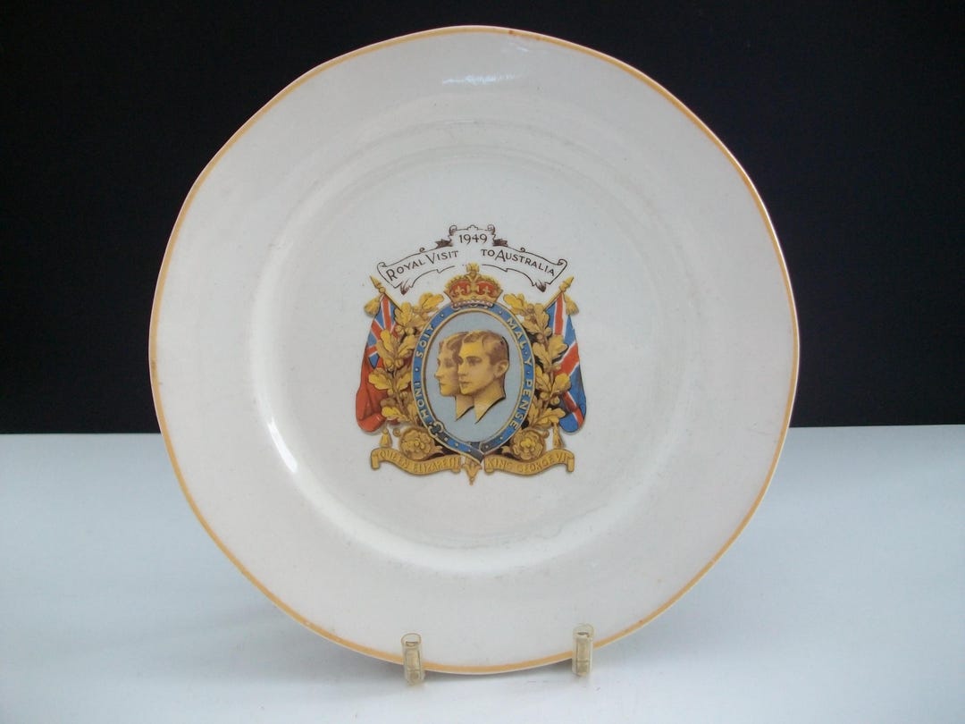 Visit Plate Vintage 1949 Royal Visit Souvenir Plate – King George VI, Royal Tudor ...