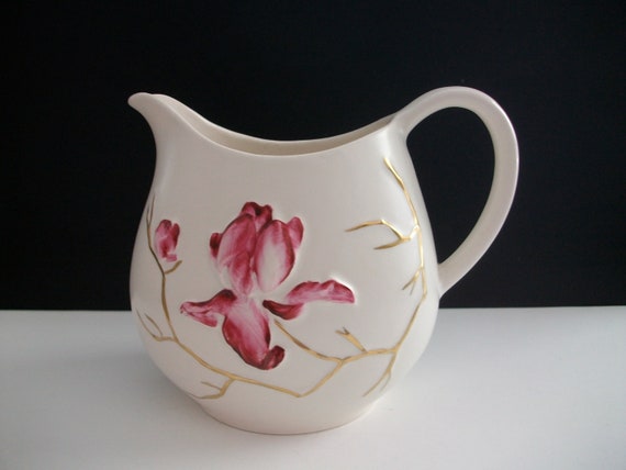 Vintage Carlton Ware Milk Jug / Gravy Boat Magnolia Design England Circa 1950's-60's