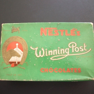 Vintage Nestle&#39;s Winning Post Chocolate Box 1950&#39;s