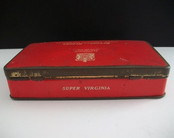 Vintage Bensons and Hedges Super Virginia Tin Cigarette Box -Late King George VI