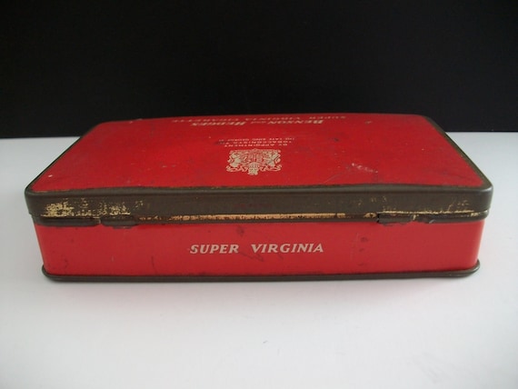 Vintage Bensons and Hedges Super Virginia Tin Cigarette Box -late King  George VI - England
